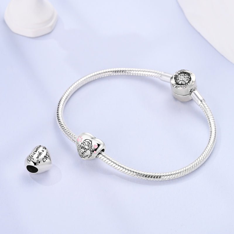 Pangama Jewelry Cat Lover's Heart Charm