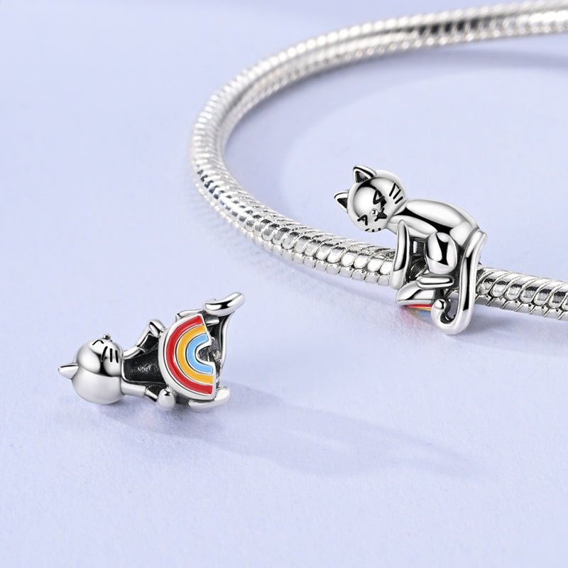 Pangama Jewelry Cat with Rainbow Charm