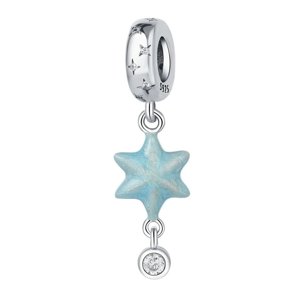 Pangama Jewelry Celestial Galaxy Star Murano Dangle Charm