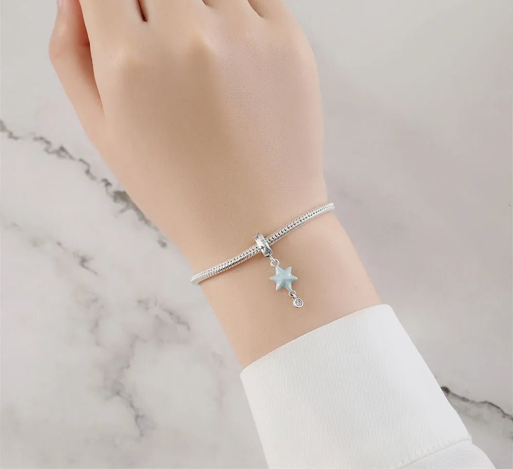 Pangama Jewelry Celestial Galaxy Star Murano Dangle Charm