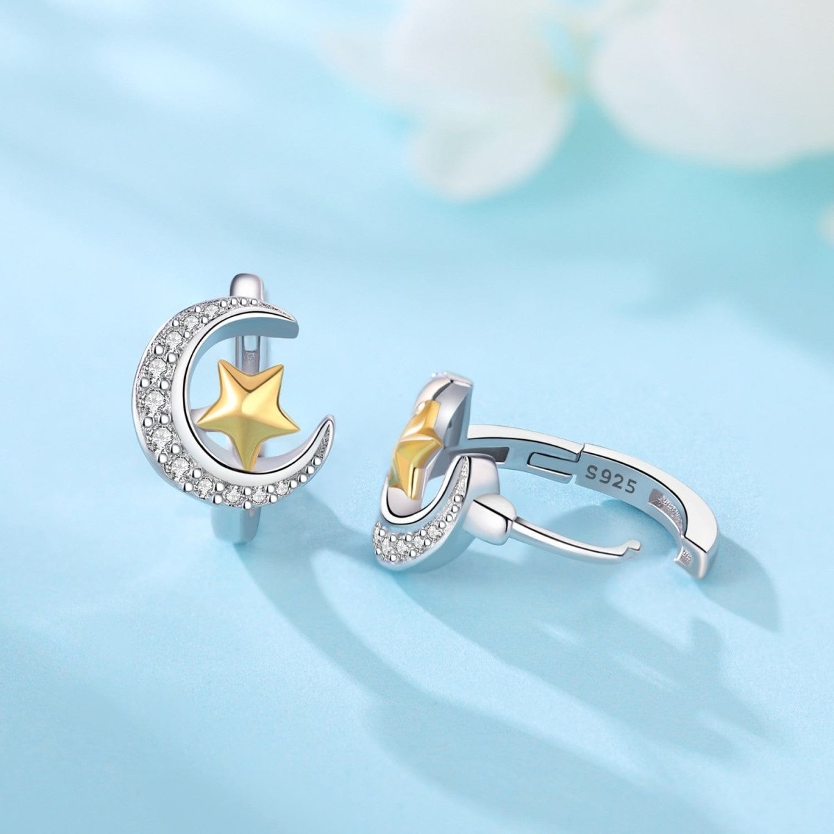 Pangama Jewelry Celestial Star & Crescent Hoop Earrings