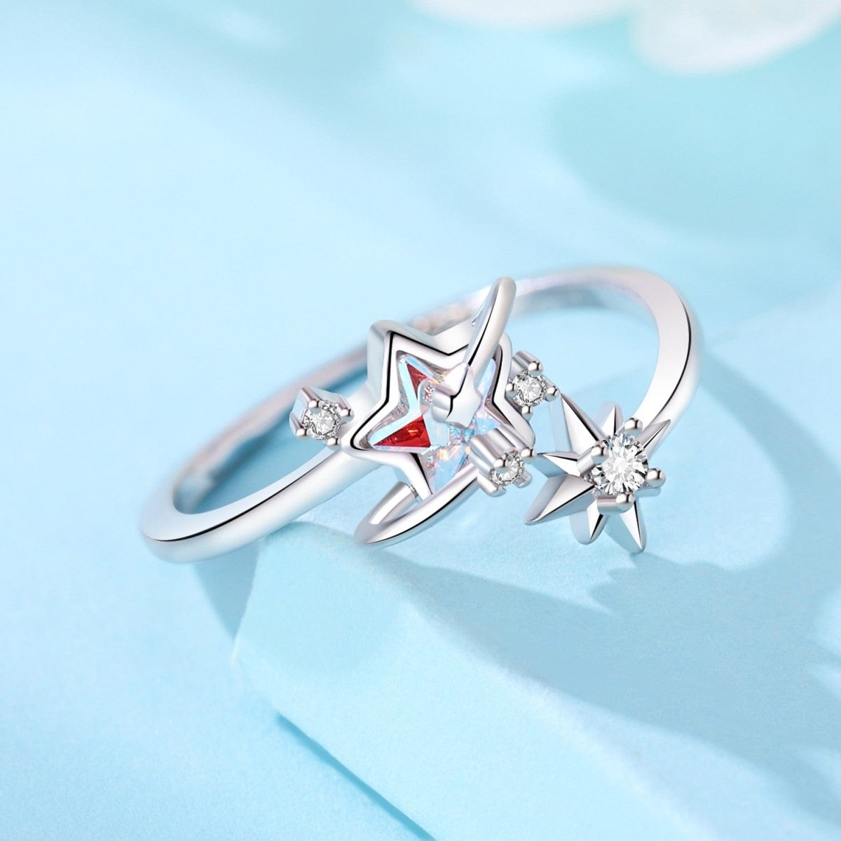 Pangama Jewelry Celestial Star Duo Ring with Sparkling Details