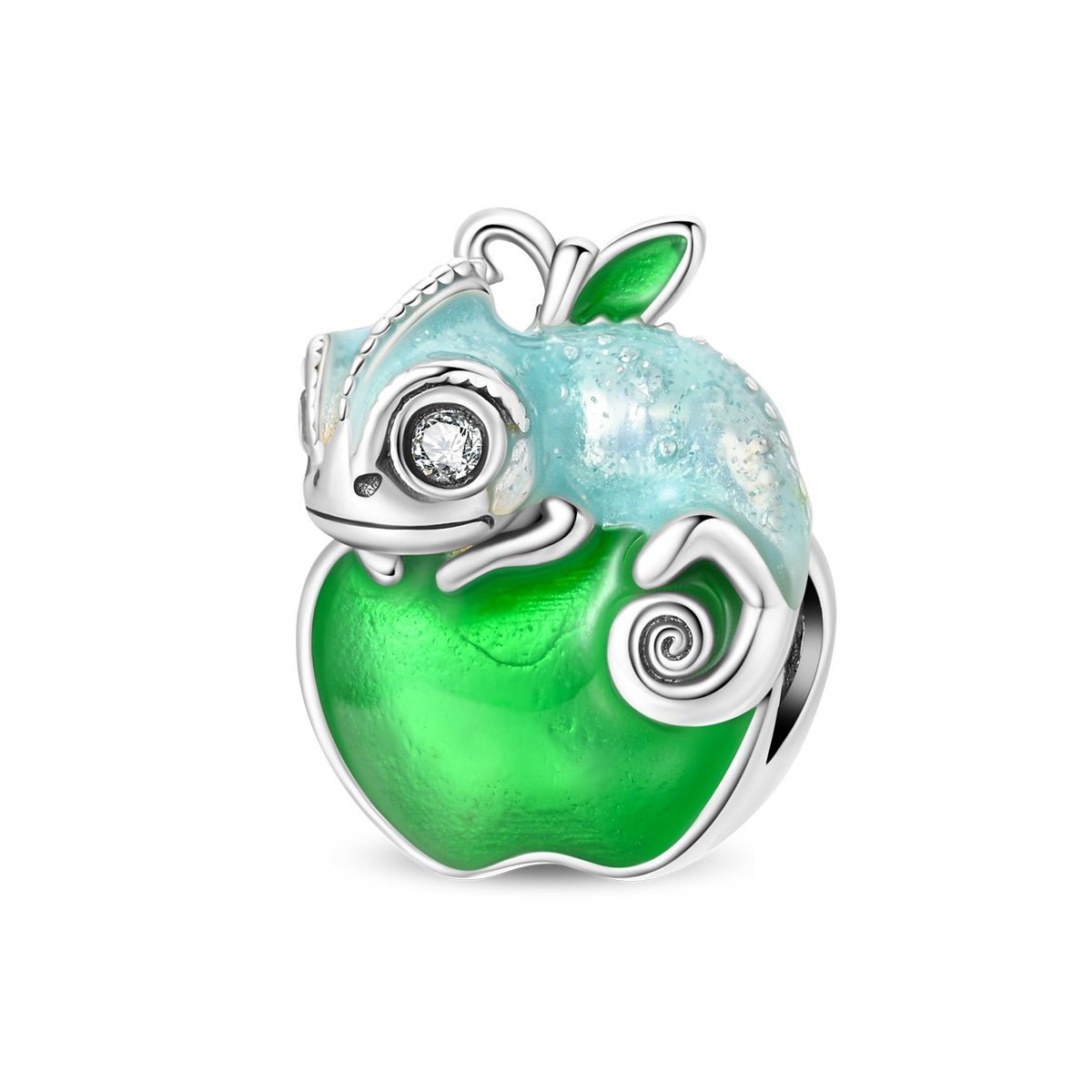 Pangama Jewelry Chameleon on Green Apple Charm