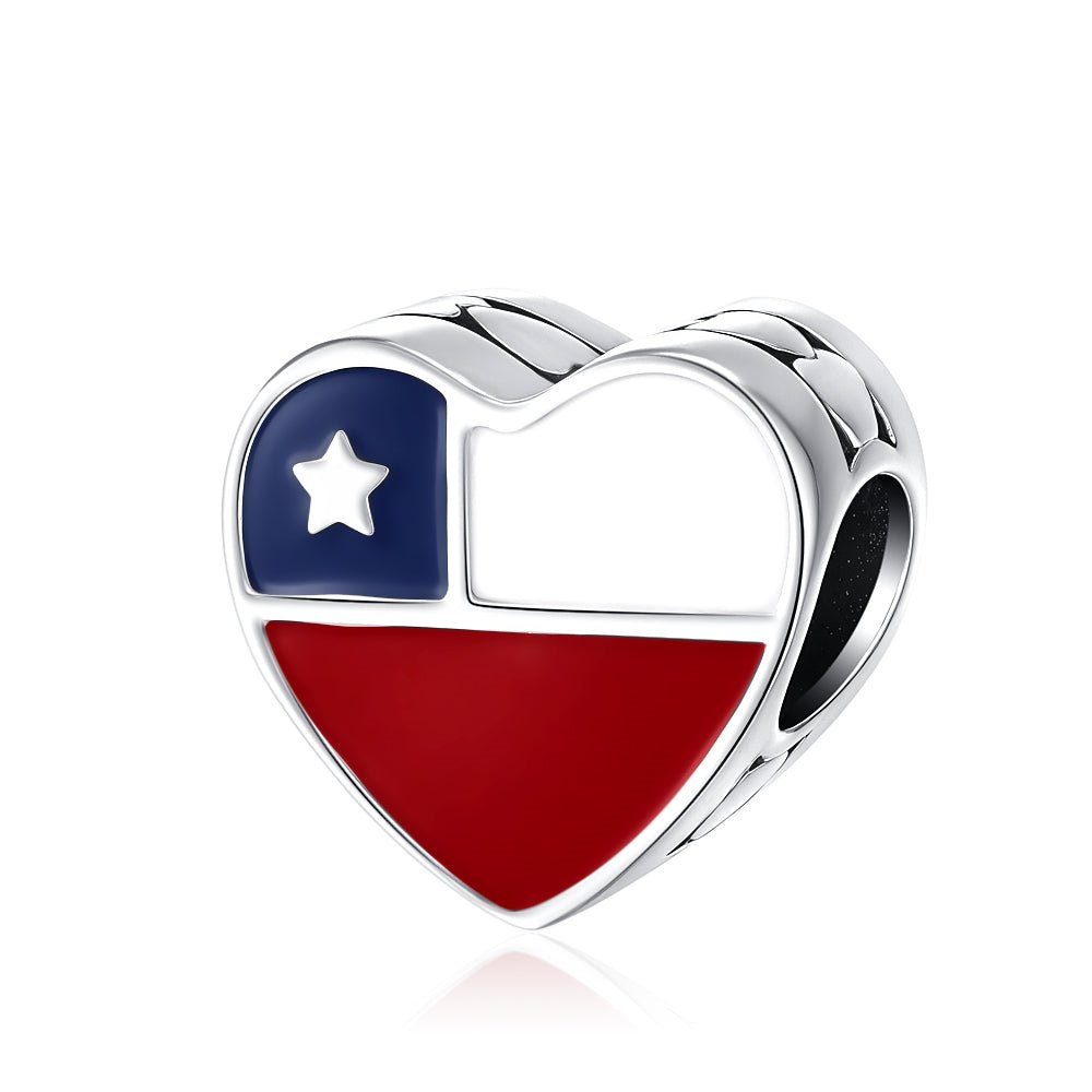 Pangama Jewelry Chile Flag Heart Charm