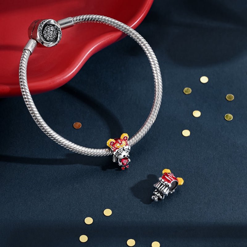 Pangama Jewelry Chinese Girl with Red Heart Charm