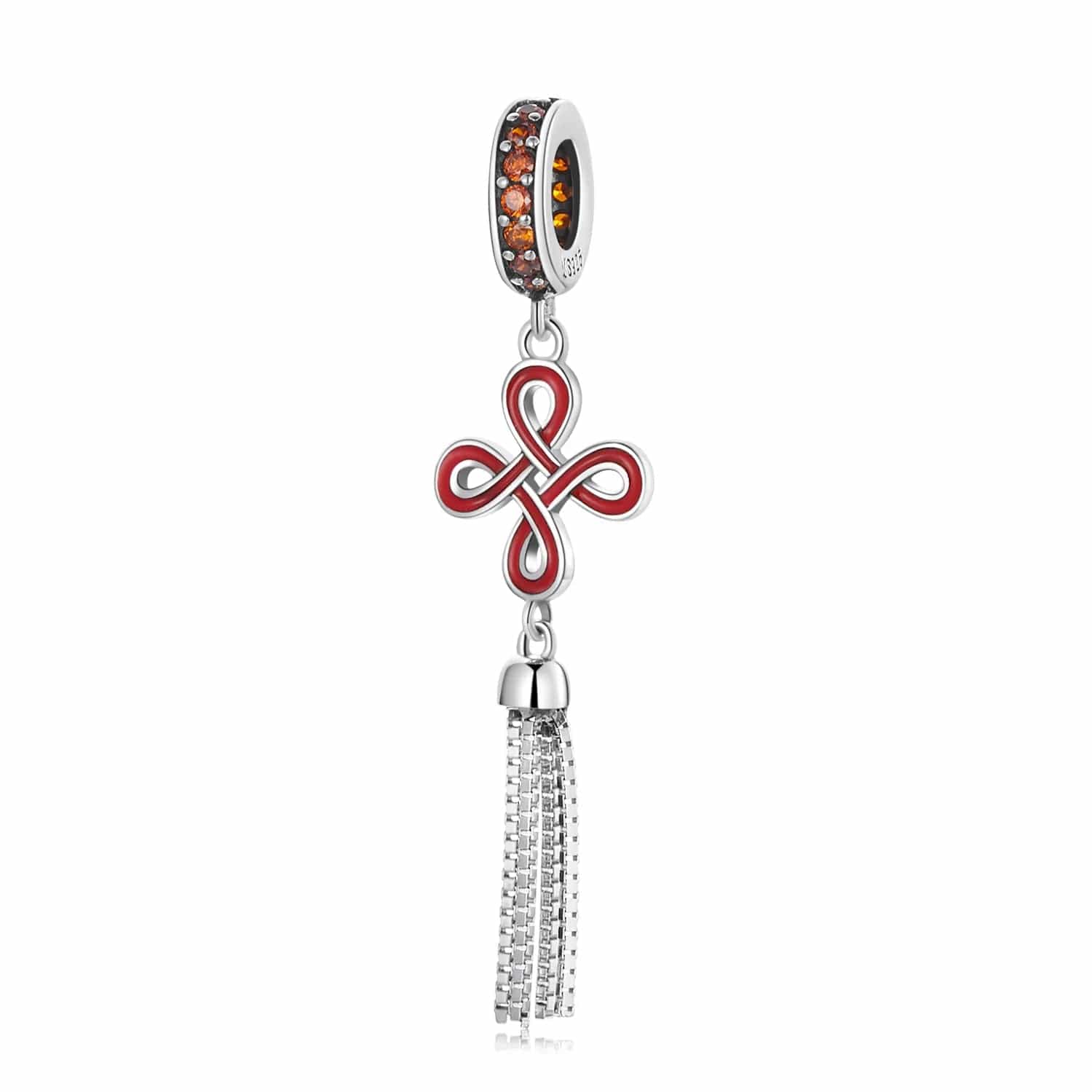 Pangama Jewelry Chinese Knot Red Dangle Charm