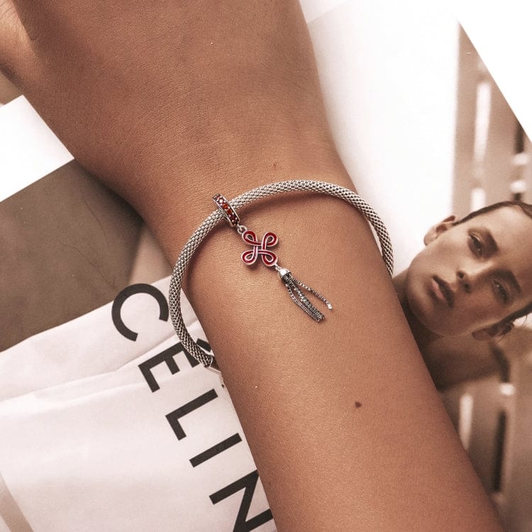 Pangama Jewelry Chinese Knot Red Dangle Charm