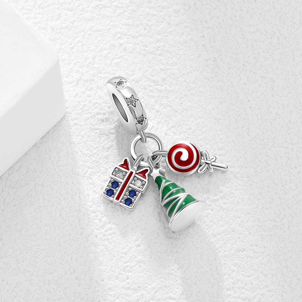 Pangama Jewelry Christmas Tree, Gift & Candy Swirl Charm
