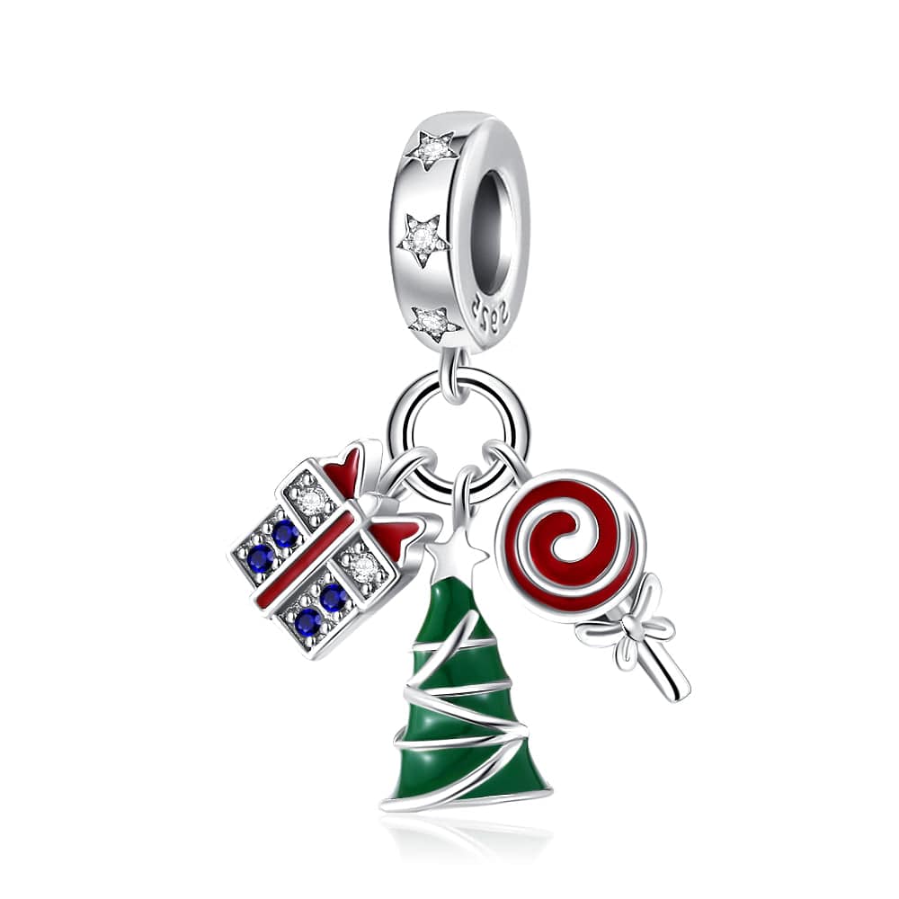 Pangama Jewelry Christmas Tree, Gift & Candy Swirl Charm