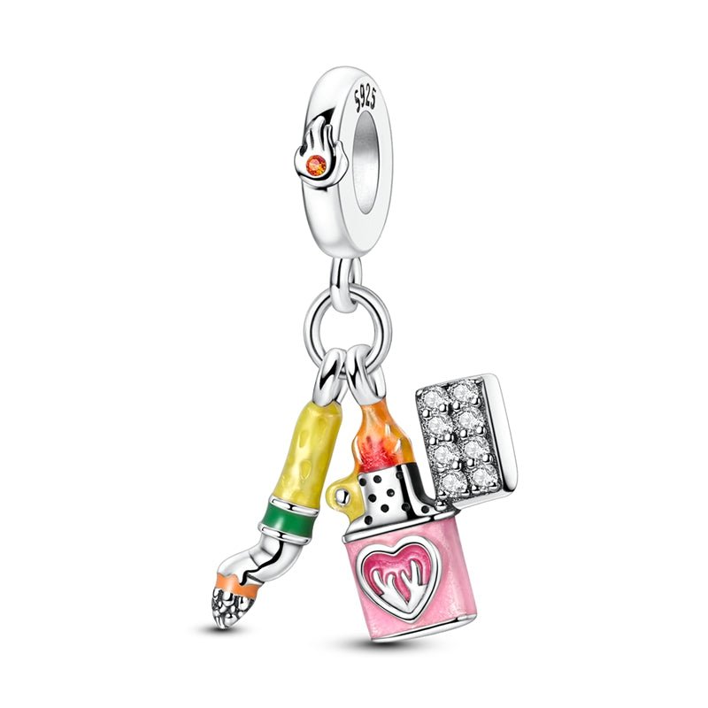 Pangama Jewelry Cigarette & Lighter Dangle Charm