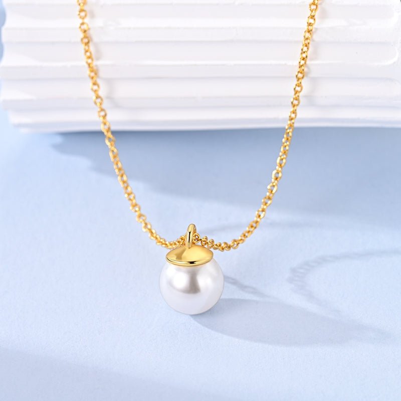 Pangama Jewelry Classic Gold Pearl Pendant Necklace