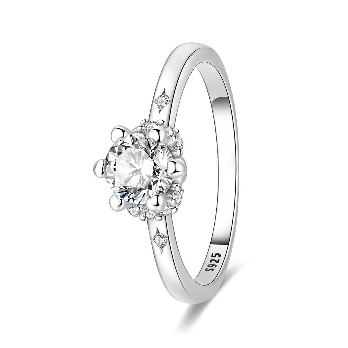 Pangama Jewelry Classic Halo Round Cut Sparkle Ring