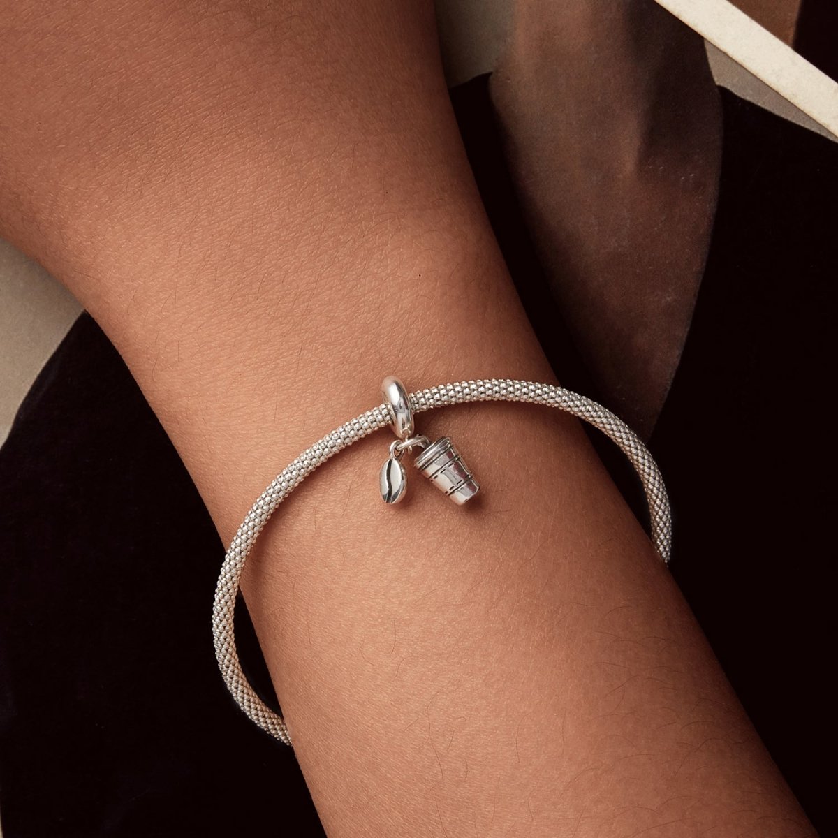 Pangama Jewelry Coffee Cup & Bean Dangle Charm