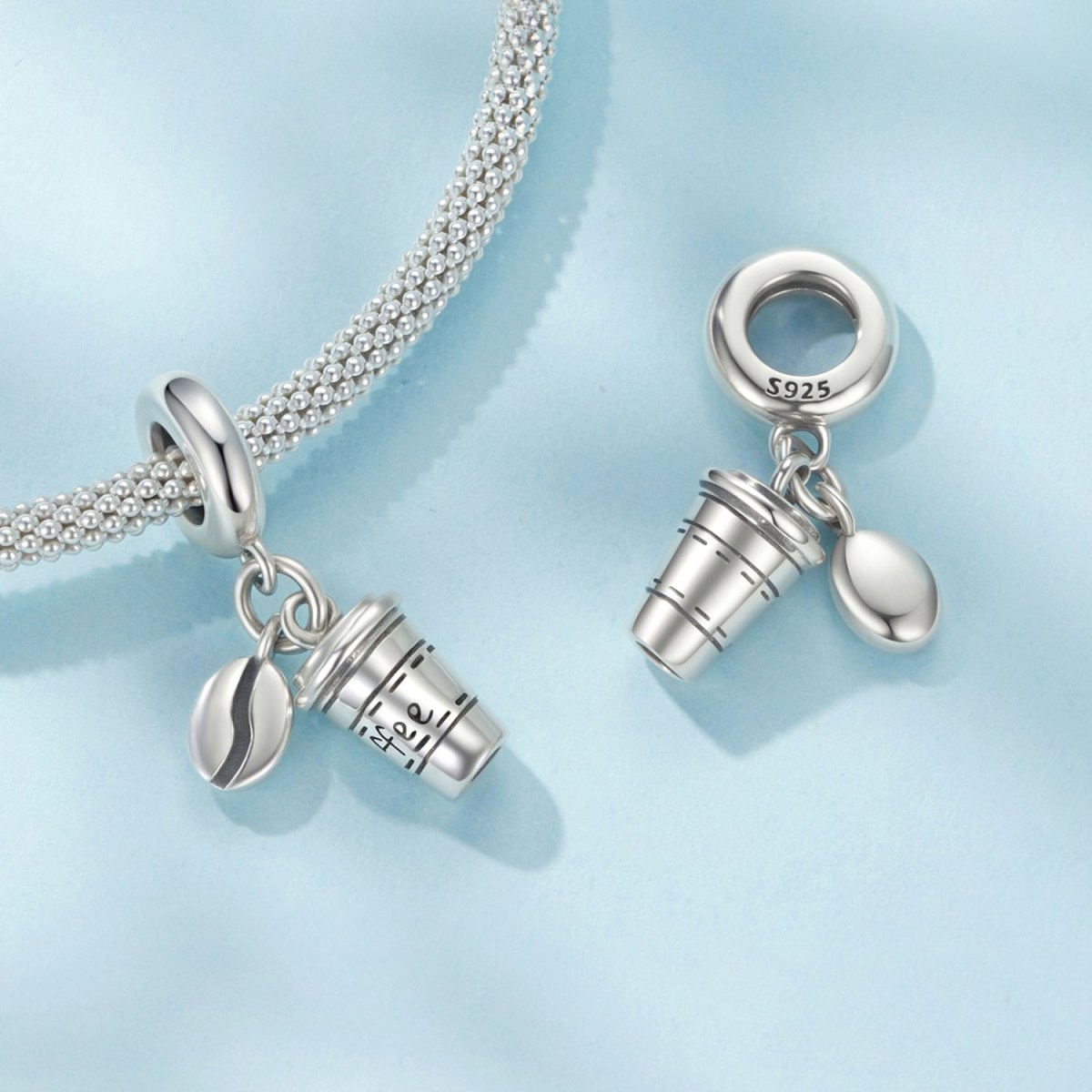 Pangama Jewelry Coffee Cup & Bean Dangle Charm