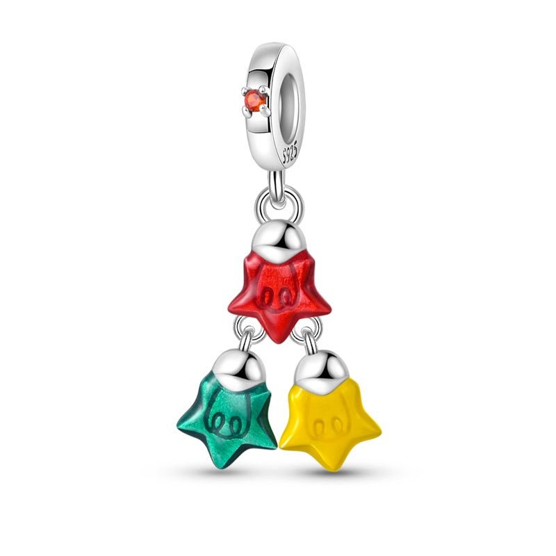 Pangama Jewelry Colorful Christmas Star Trio Dangle Charm