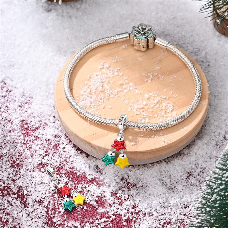 Pangama Jewelry Colorful Christmas Star Trio Dangle Charm