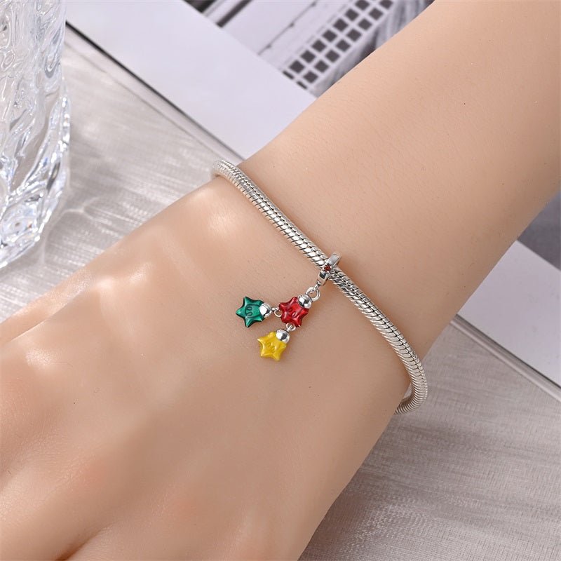 Pangama Jewelry Colorful Christmas Star Trio Dangle Charm