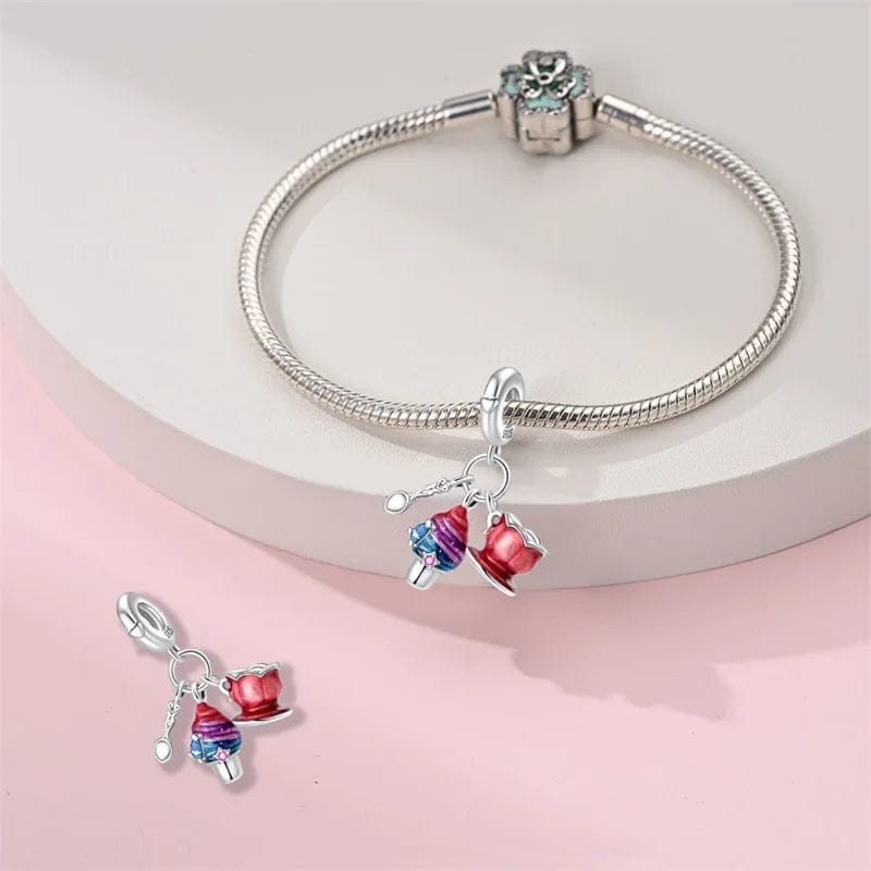 Pangama Jewelry Colorful Cupcake, Teacup, and Spoon Charm