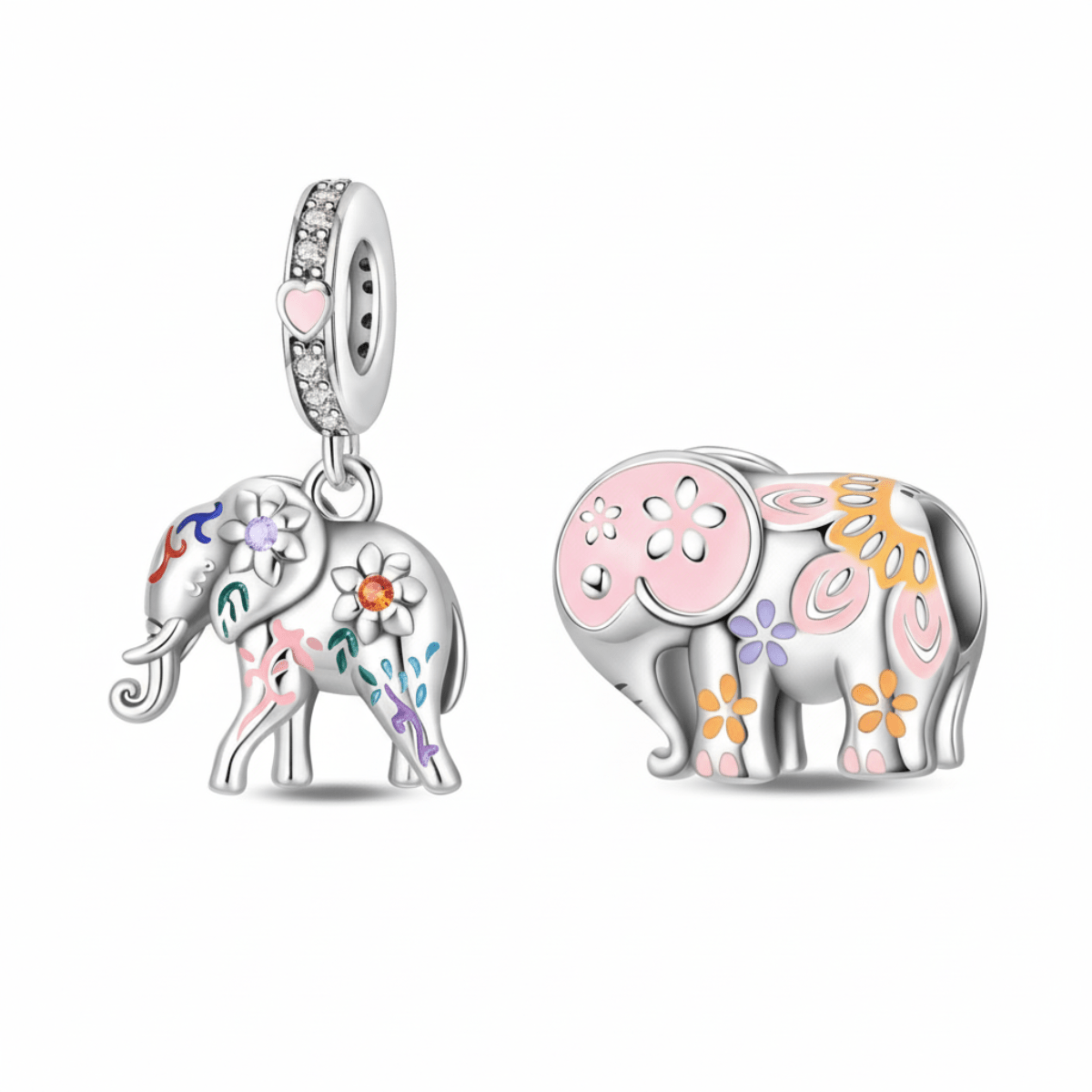 Pangama Jewelry Colorful Elephant Charm Duo