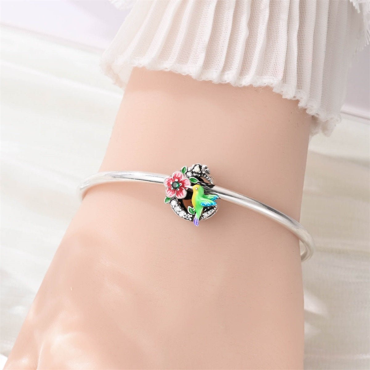 Pangama Jewelry Colorful Hummingbird & Bloom Charm