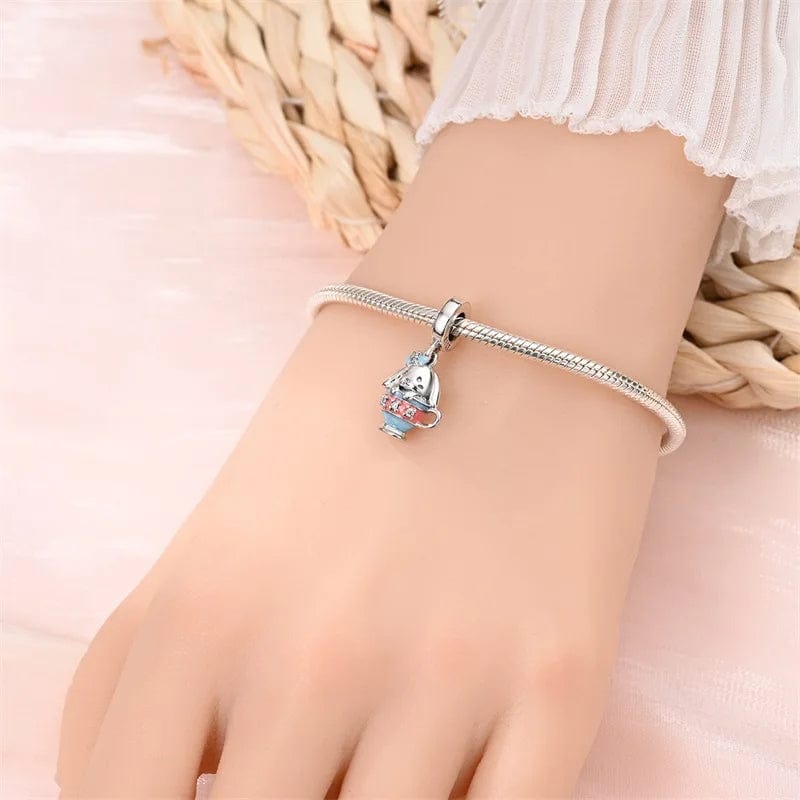 Pangama Jewelry Colorful Teacup Bunny Charm