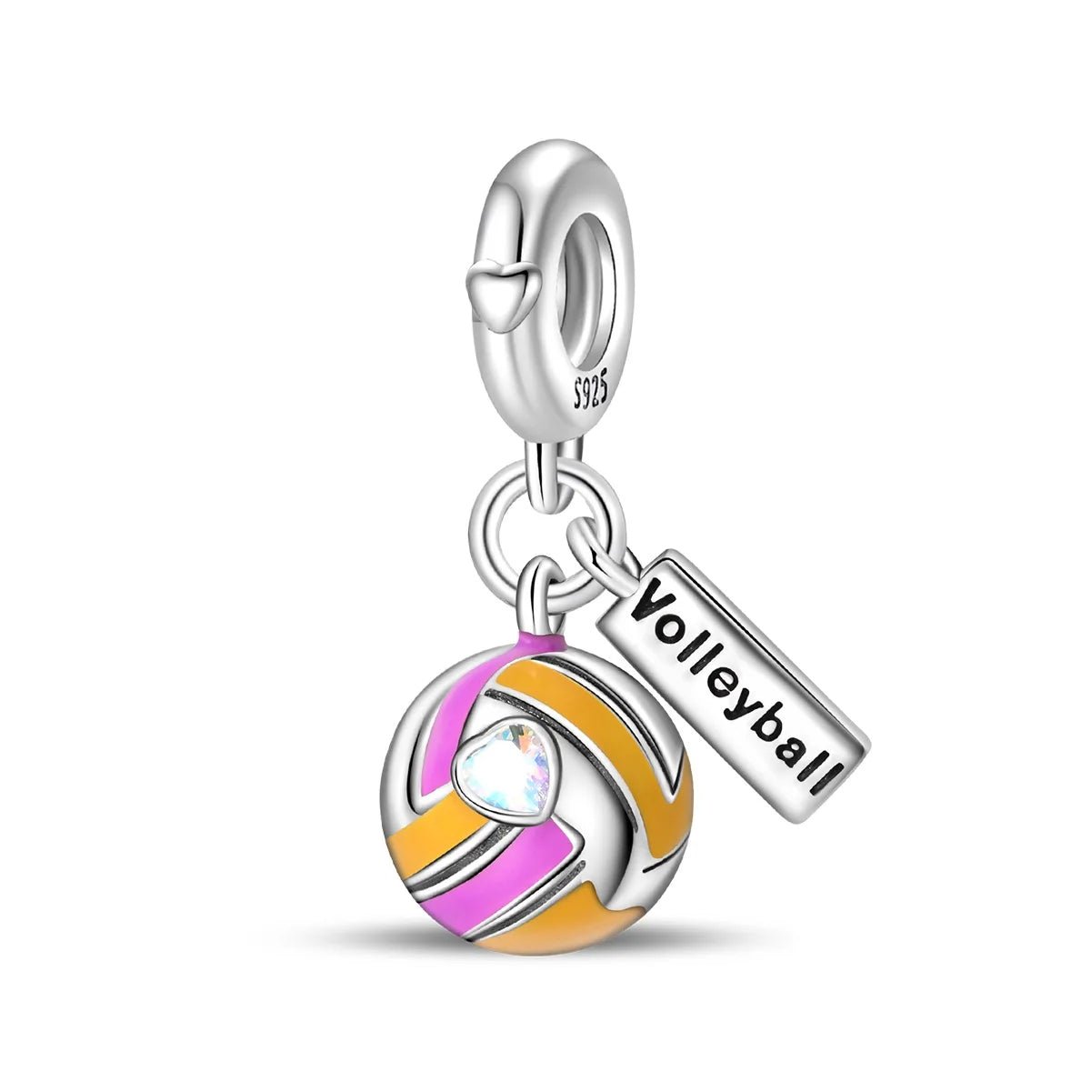 Pangama Jewelry Colorful Volleyball Dangle Charm