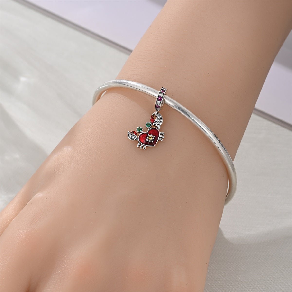 Pangama Jewelry Crab with Heart Shell Dangle Charm