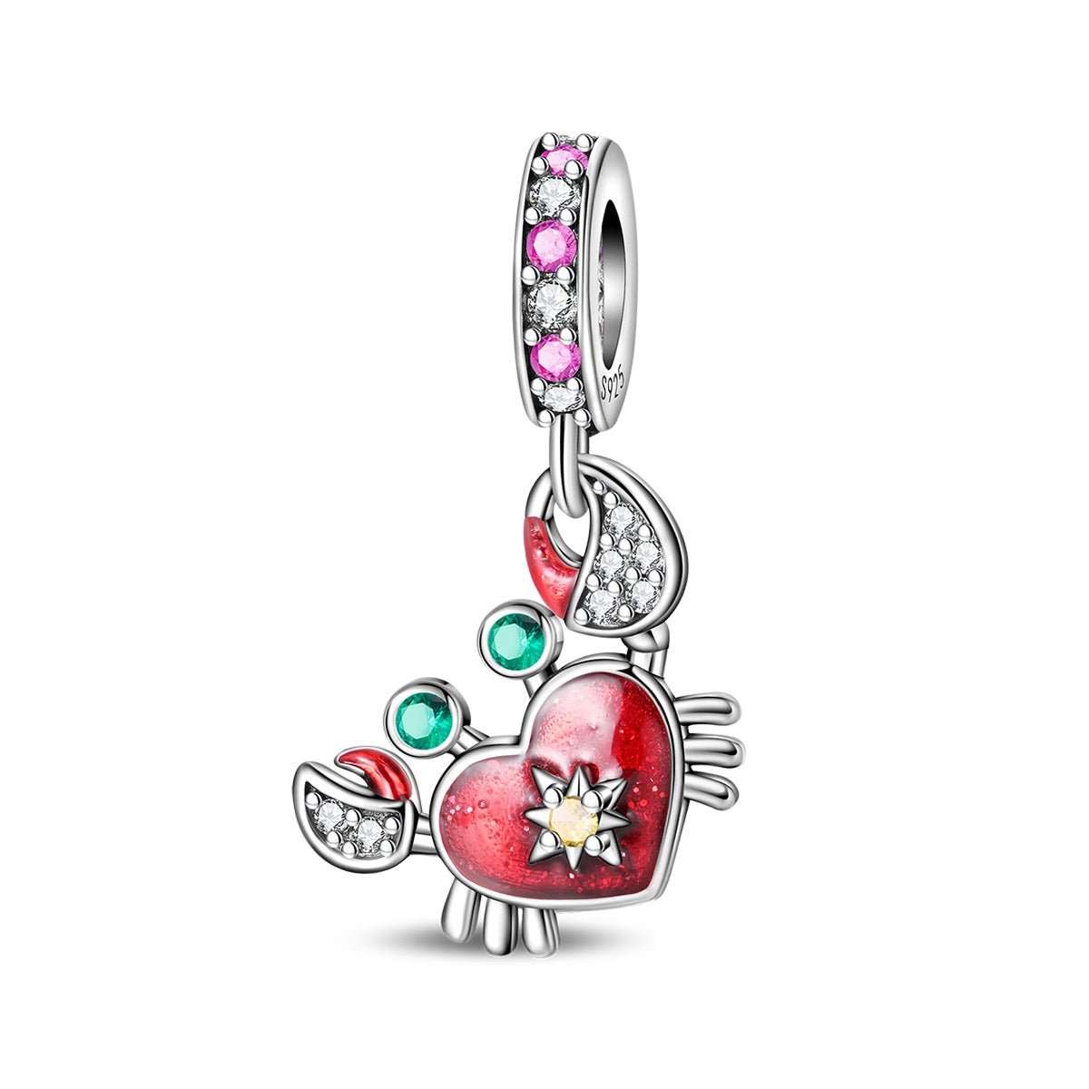 Pangama Jewelry Crab with Heart Shell Dangle Charm