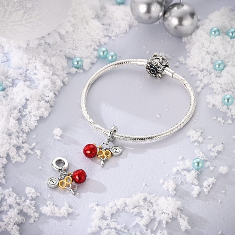 Pangama Jewelry Craft Lover's Charm with Knitting Yarn, Scissors, and Button