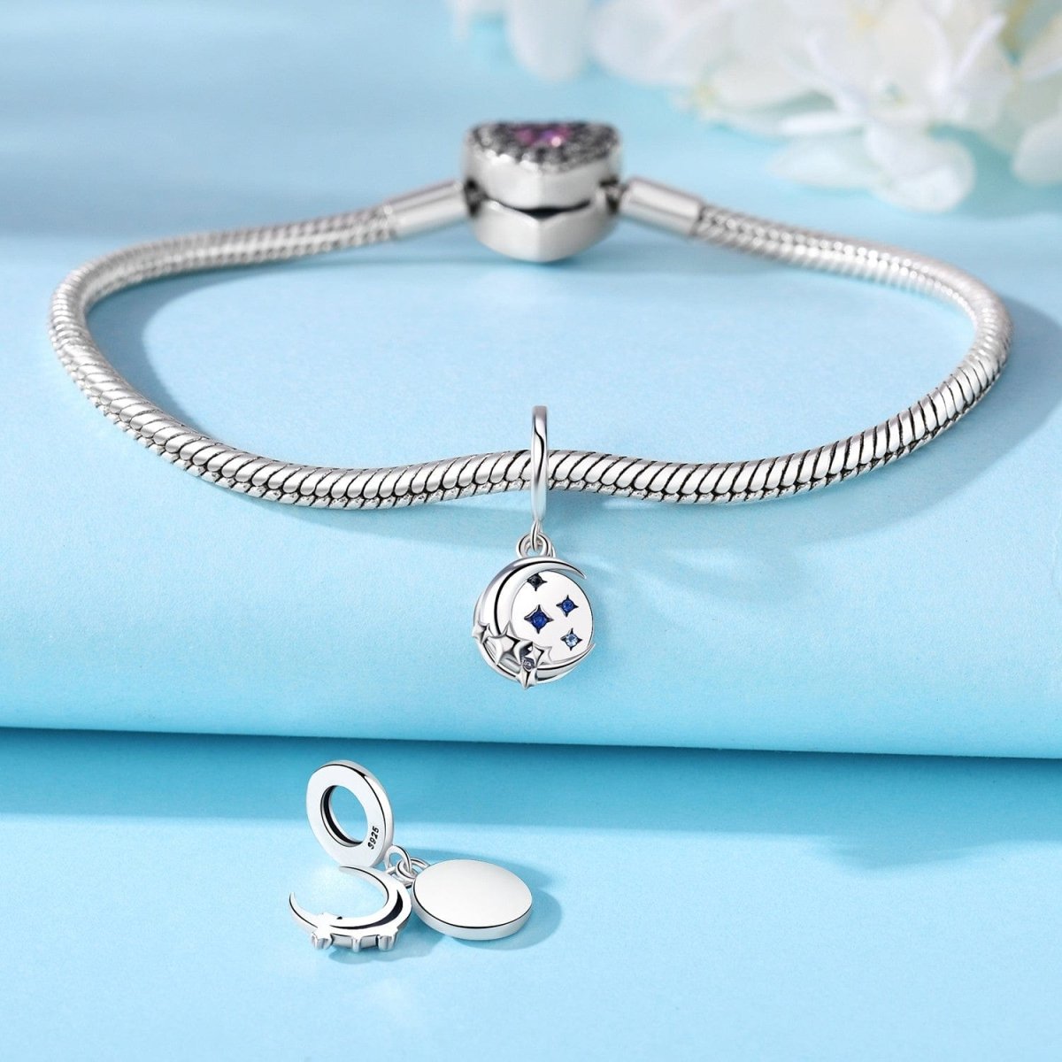 Pangama Jewelry Crescent Moon and Starry Sky Charm