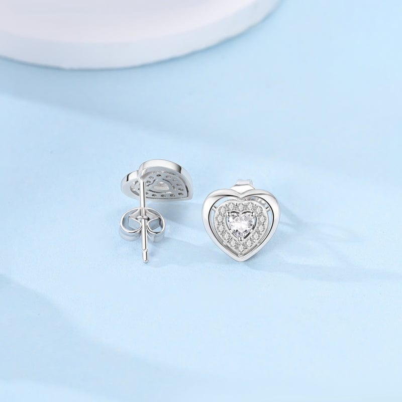 Pangama Jewelry Crystal Heart Sparkle Studs
