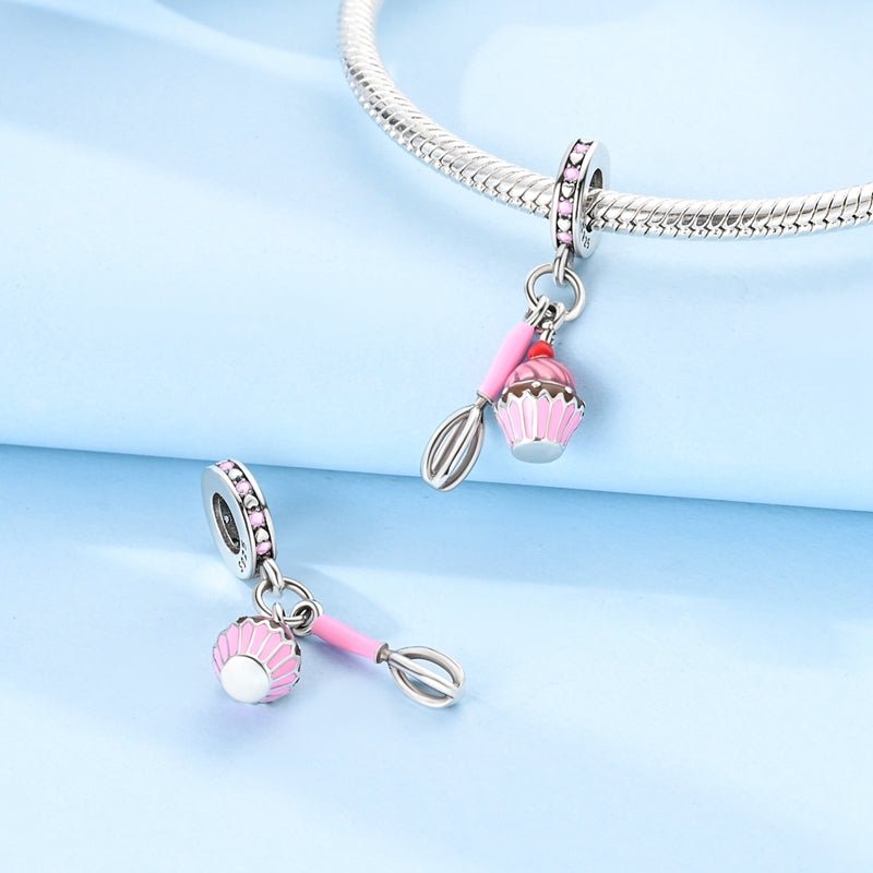 Pangama Jewelry Cupcake & Whisk Baking Dangle Charm