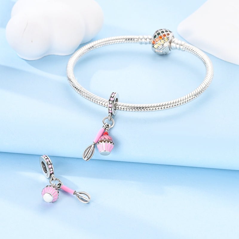 Pangama Jewelry Cupcake & Whisk Baking Dangle Charm
