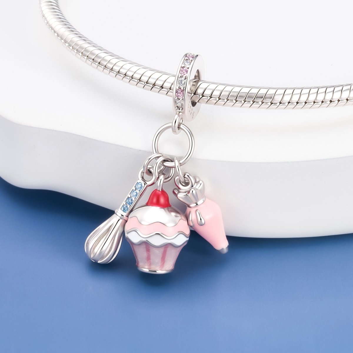 Pangama Jewelry Cupcake, Whisk & Piping Bag Dangle Charm