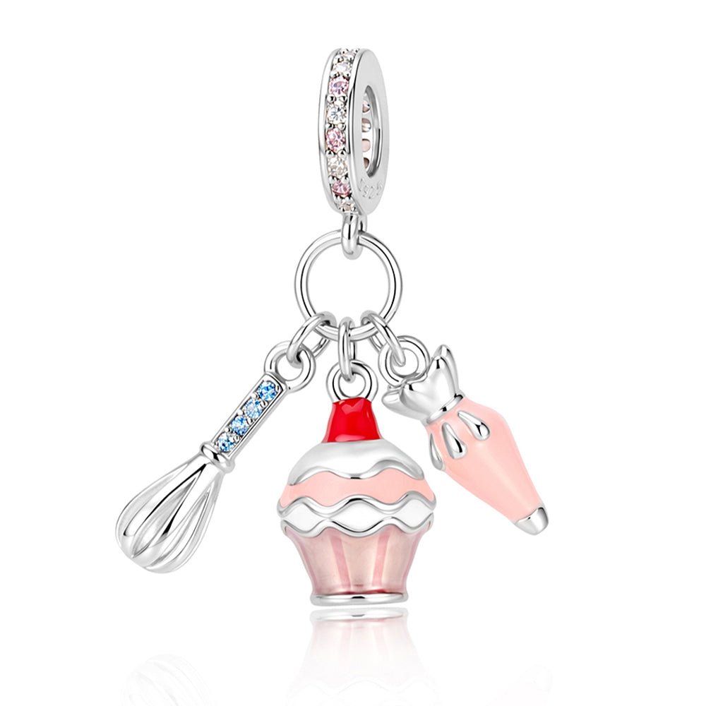 Pangama Jewelry Cupcake, Whisk & Piping Bag Dangle Charm