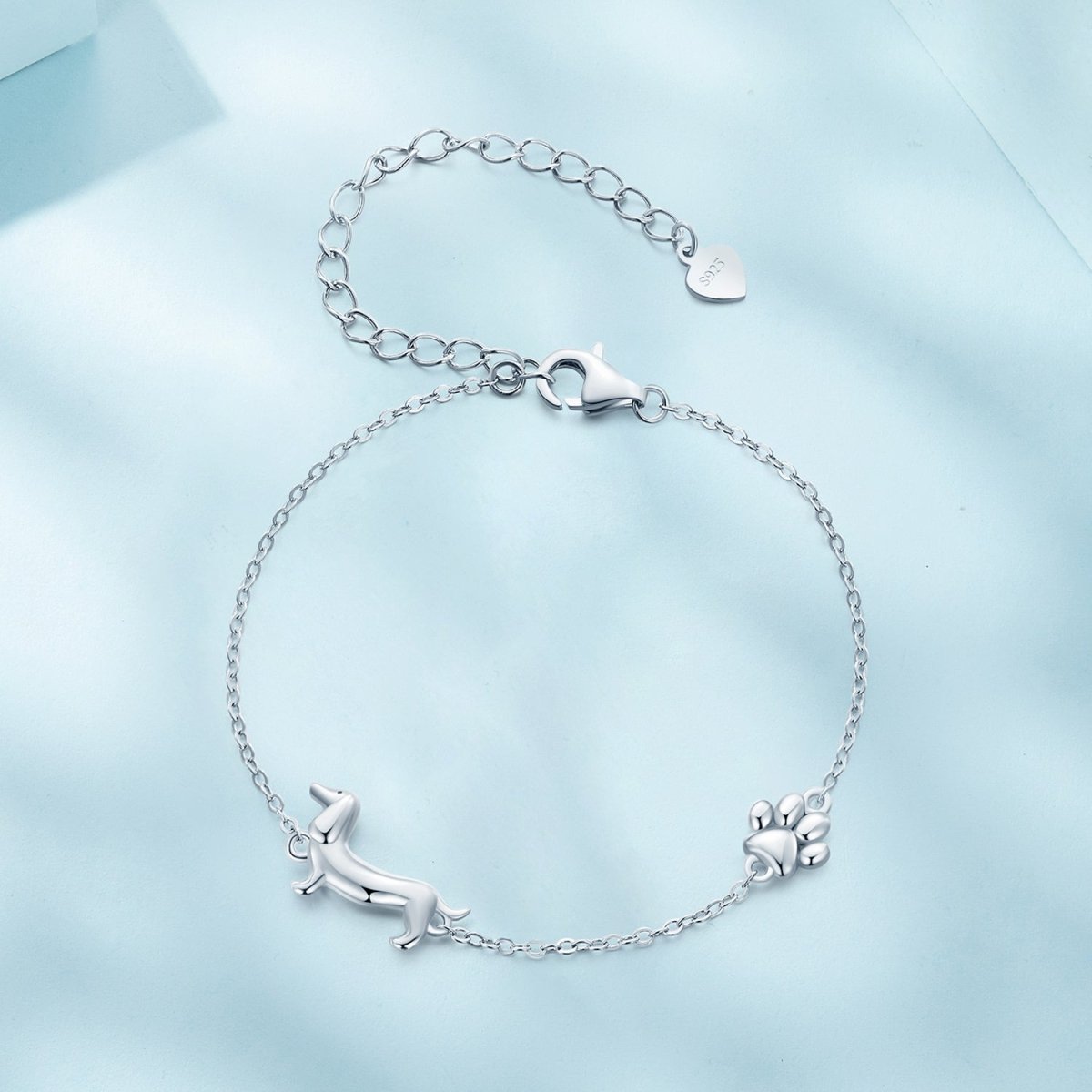 Pangama Jewelry Dachshund & Paw Print Chain Bracelet