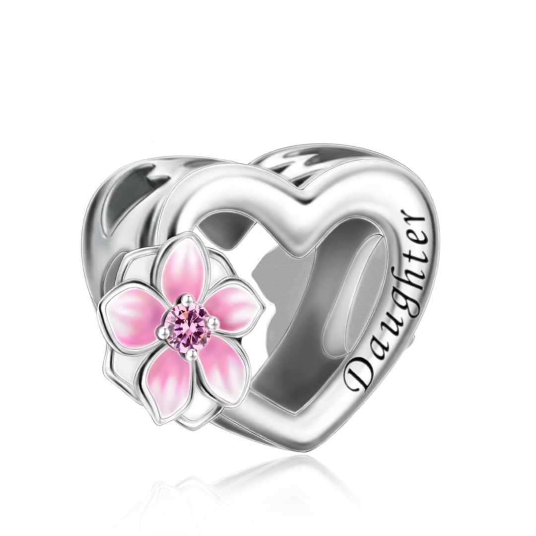 Pangama Jewelry Daughter Heart Cherry Blossom Charm