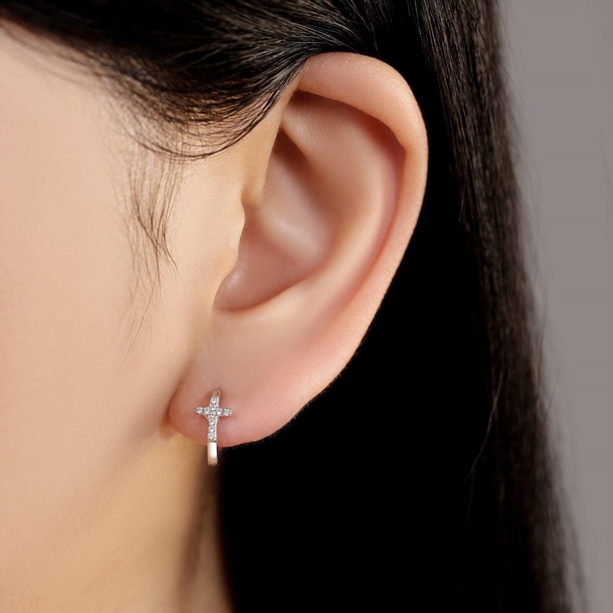 Pangama Jewelry Dazzling Faith Hoop Earrings