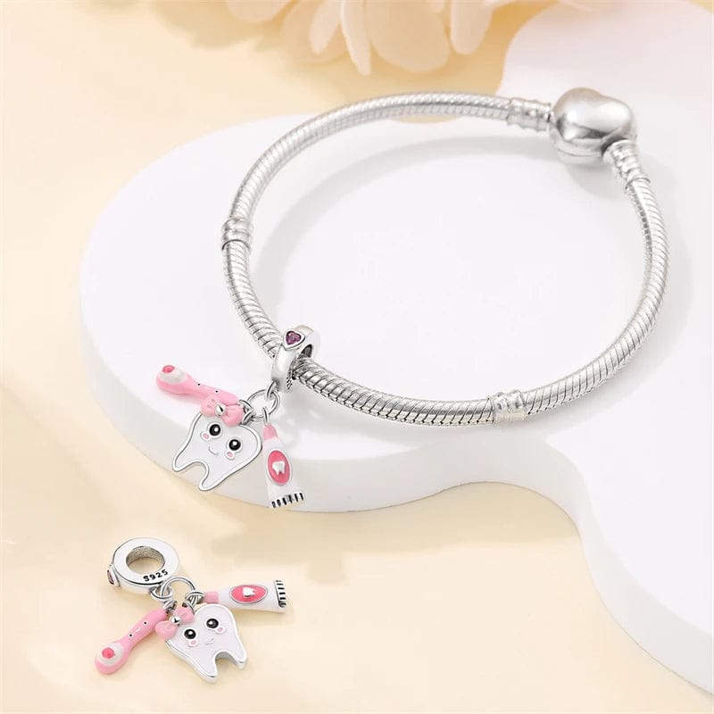 Pangama Jewelry Dentist Tooth Fairy Triple Dangle Charm