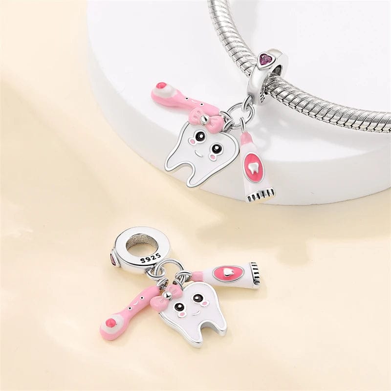 Pangama Jewelry Dentist Tooth Fairy Triple Dangle Charm