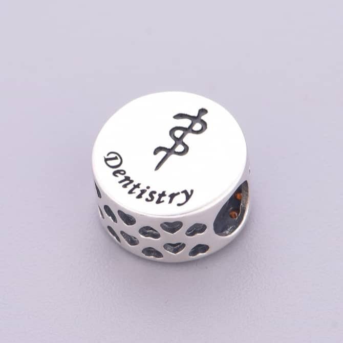 Pangama Jewelry Dentistry Symbol with Red Crystal Charm