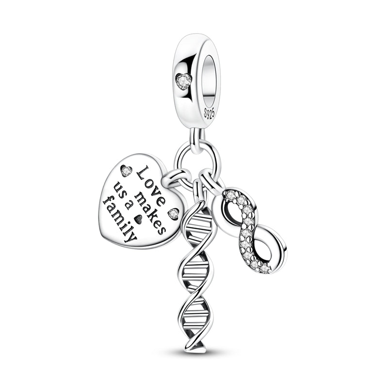 Pangama Jewelry DNA Infinity Family Love Dangle Charm