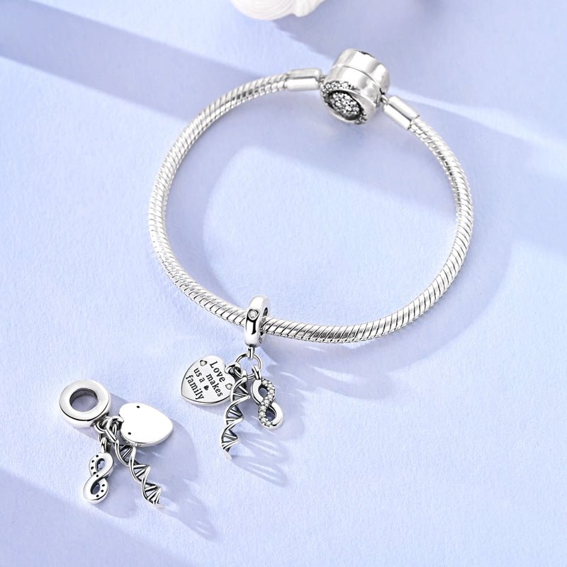 Pangama Jewelry DNA Infinity Family Love Dangle Charm