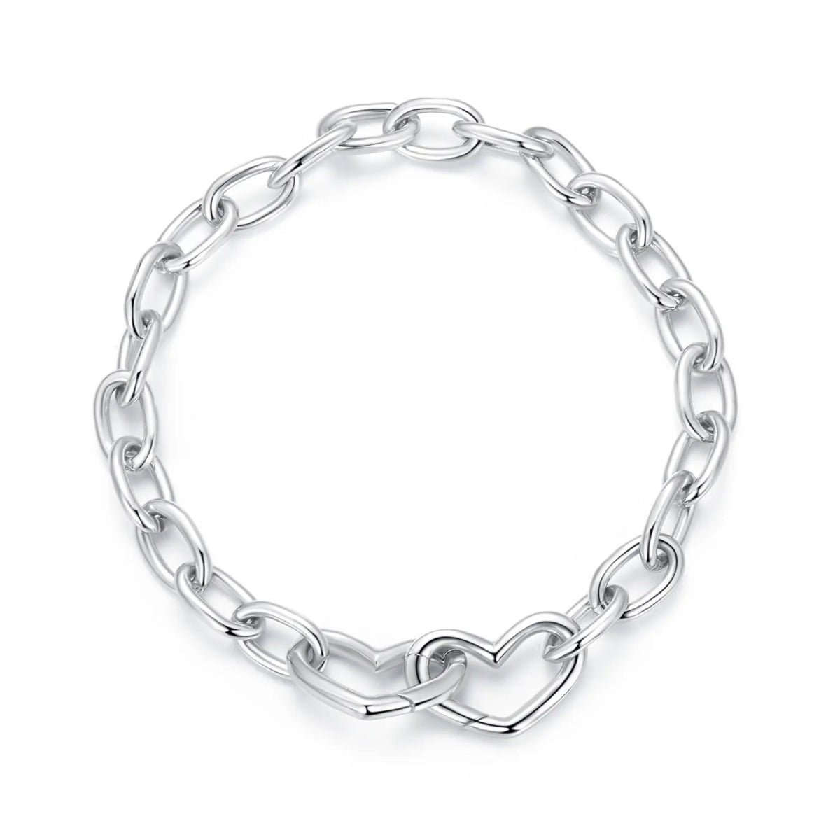 Pangama Jewelry Double Heart Link Chain Bracelet