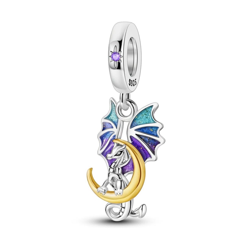 Pangama Jewelry Dragon & Crescent Moon Fantasy Charm
