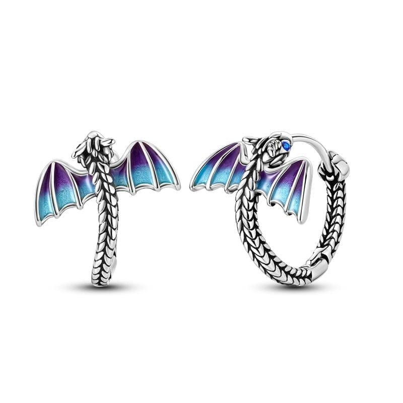 Pangama Jewelry Dragon Wing Hoop Earrings with Iridescent Detailing