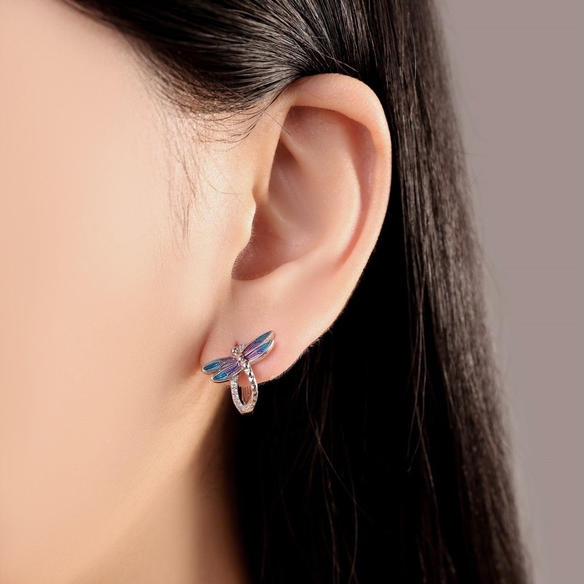 Pangama Jewelry Dragonfly Hoop Earrings