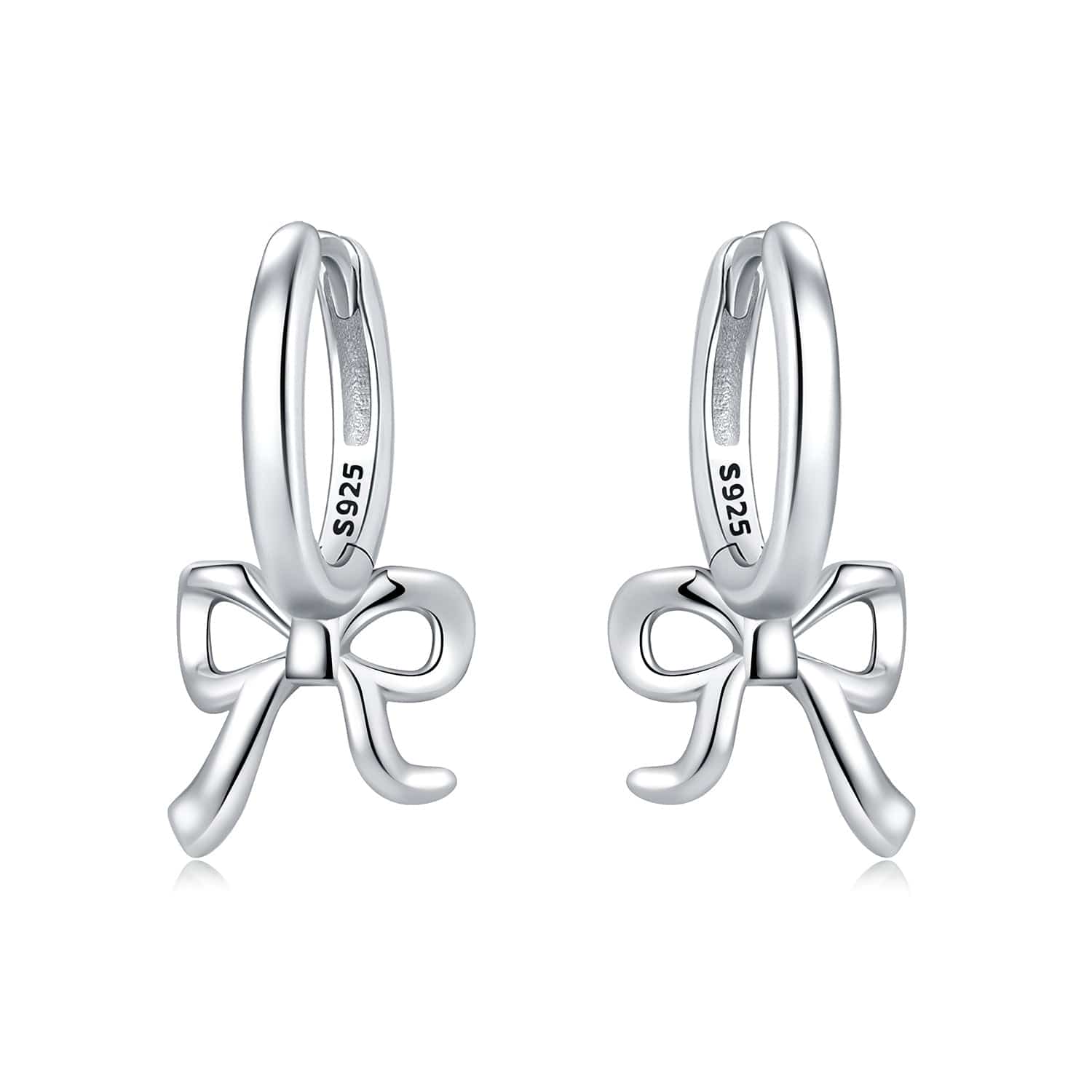 Pangama Jewelry Elegant Bow Sterling Silver Hoops