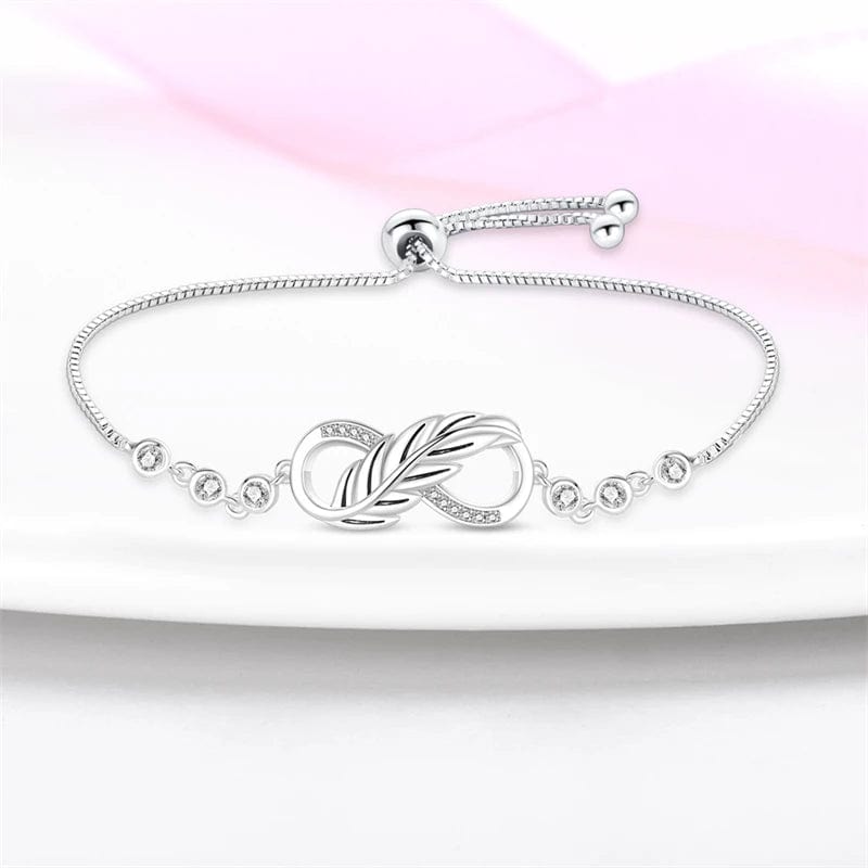 Pangama Jewelry Elegant Infinity Knot Bracelet with Crystal Accents