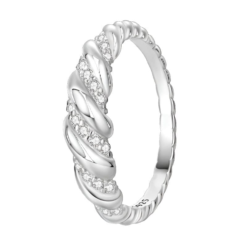 Pangama Jewelry Elegant Twisted Rope 925 Sterling Silver Ring